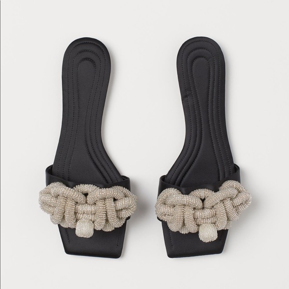 Re-stocked H&M Satin Beaded Slides - Picture 2 of 9